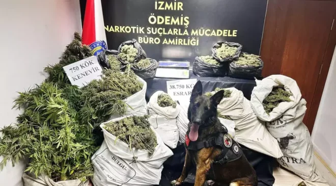 İzmir’de 38 kilo 750 gram esrar ele geçirildi