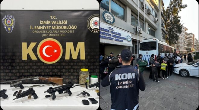 İzmir’de suç örgütü operasyonunda 32 şüpheli tutuklandı