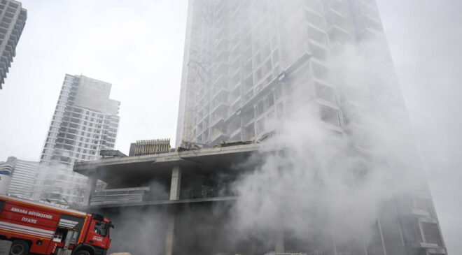 Ankara’da inşaat alanında yangın