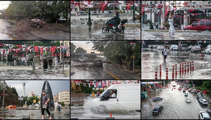 Ankara’da sağanak ve fırtına etkili oldu