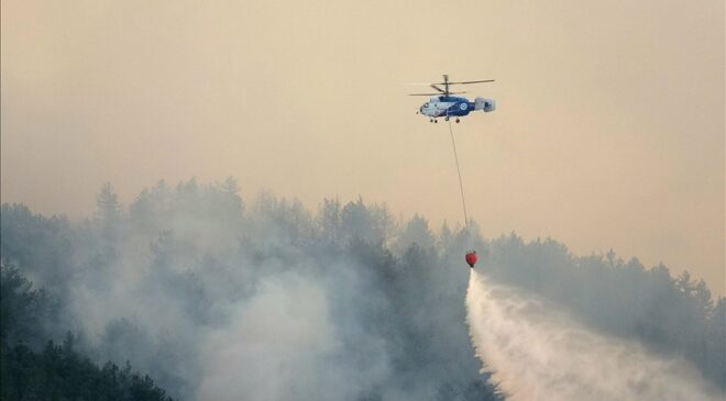 Orman yangınlarına müdahale ediliyor