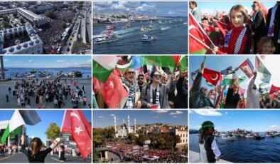 Binlerce kişi, Gazze ve Küresel Sumud Filosu’na destek için buluştu