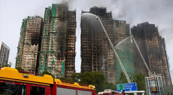 Hong Kong’da sitede çıkan yangında hayatını kaybedenlerin sayısı 75’e yükseldi