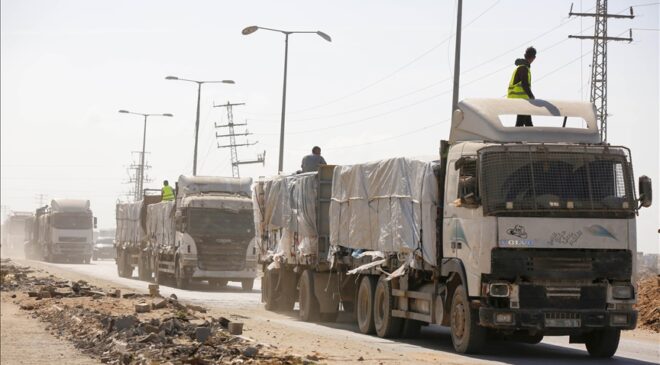 Ateşkesin yürürlüğe girmesinden bu yana Gazze’ye sadece 3 bin 203 yardım tırı ulaştı
