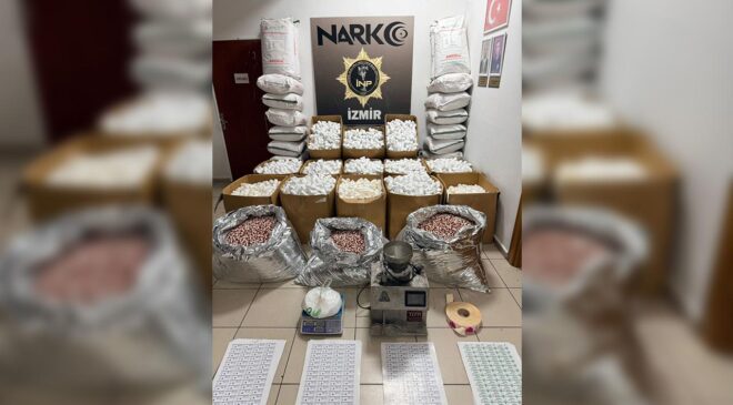 İzmir’de rekor uyuşturucu hap operasyonu: 2,3 milyon hap ele geçirildi