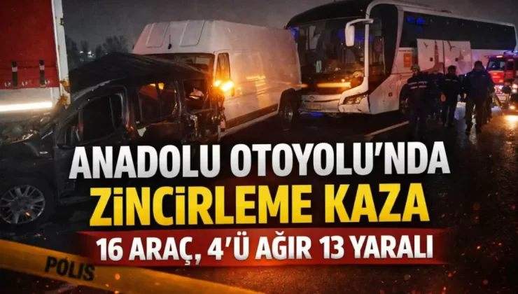 Anadolu Otoyolu’nda zincirleme kaza: 6 yaralı