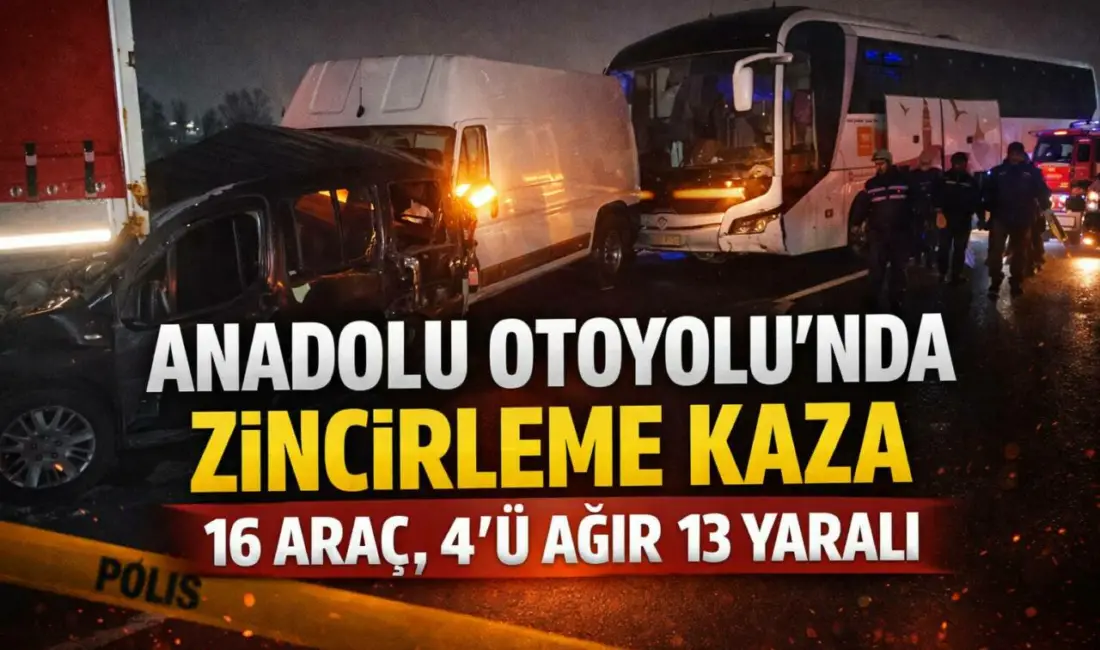 Anadolu Otoyolu’nda zincirleme kaza: 6 yaralı
