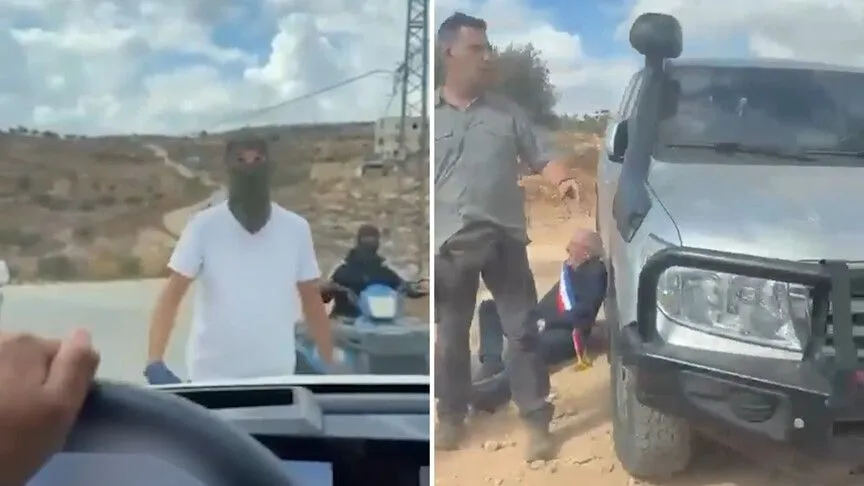 Filistin topraklarını gasbeden İsrailliler, Batı Şeria’da Batılı diplomatların araçlarına saldırdı